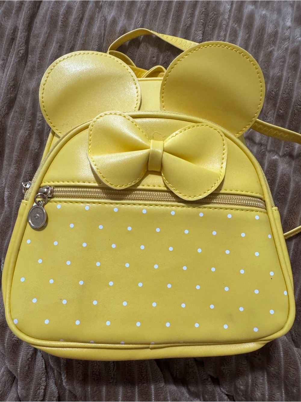 New Yellow Bow Polka Dot Kids Backpack Purse